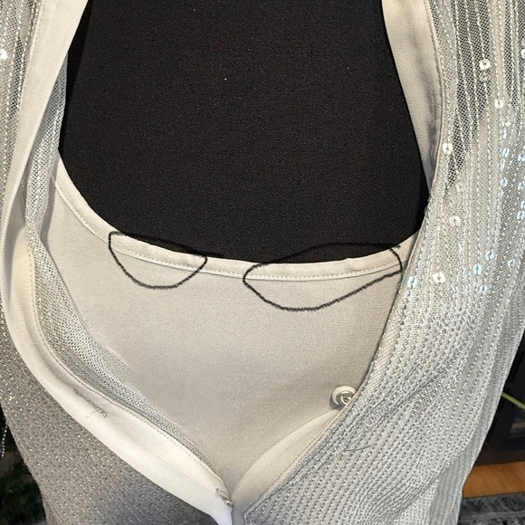 NWT White House Black Market Sheer Button-Up Sequin Blouse - Picture 11 of 11